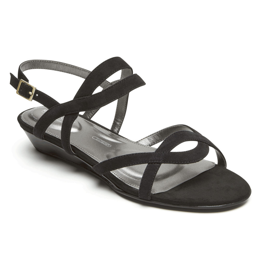 Rockport Singapore Womens Sandals - Total Motion Zandra Slingback Black - FQ3725104